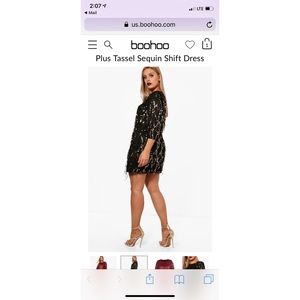 Boohoo plus sequin shift dress